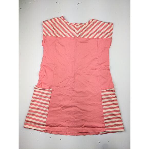 Hanna Andersson pink/cream Tee Dress 120 (5) - Picture 4 of 5
